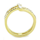 Gold Wedding Rings TK3707 Gold - Stainless Steel Ring with Crystal