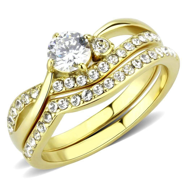 Gold Wedding Rings TK3708 Gold - Stainless Steel Ring with AAA Grade CZ