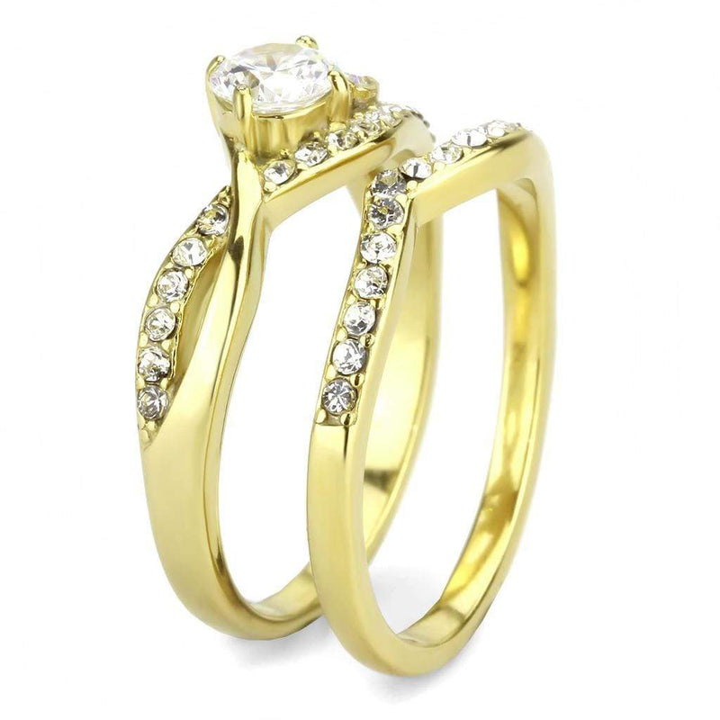Gold Wedding Rings TK3708 Gold - Stainless Steel Ring with AAA Grade CZ