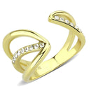 Gold Wedding Rings TK3710 Gold - Stainless Steel Ring with Crystal