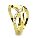 Gold Wedding Rings TK3710 Gold - Stainless Steel Ring with Crystal