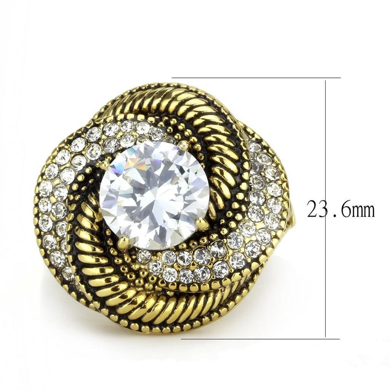 Gold Wedding Rings TK3714 Gold - Stainless Steel Ring with AAA Grade CZ