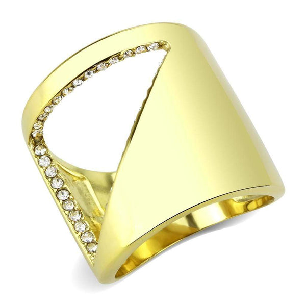 Gold Wedding Rings TK3715 Gold - Stainless Steel Ring with Crystal