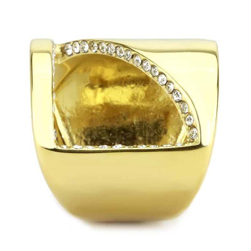 Gold Wedding Rings TK3715 Gold - Stainless Steel Ring with Crystal