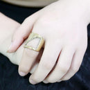 Gold Wedding Rings TK3715 Gold - Stainless Steel Ring with Crystal