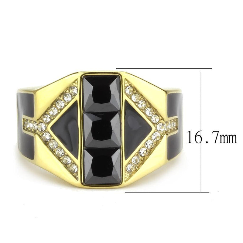 Gold Wedding Rings TK3721 Gold - Stainless Steel Ring with CZ