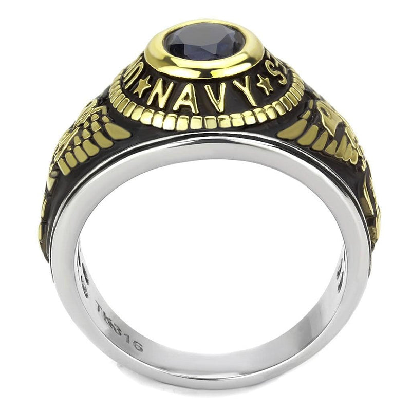 Gold Wedding Rings TK3726 Two-Tone Gold - Stainless Steel Ring with Synthetic