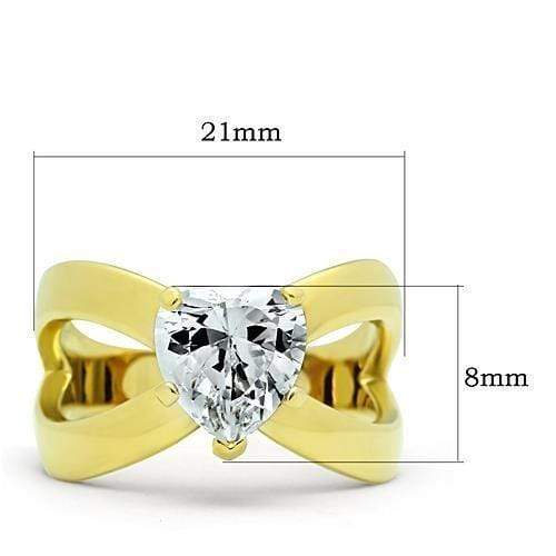 Gold Wedding Rings TK390G Gold - Stainless Steel Ring with AAA Grade CZ
