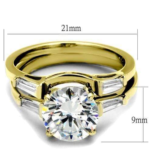 Gold Wedding Rings TK44701 Gold - Stainless Steel Ring with AAA Grade CZ