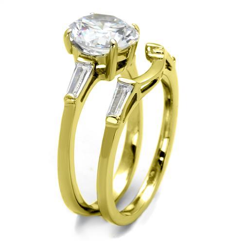 Gold Wedding Rings TK44701 Gold - Stainless Steel Ring with AAA Grade CZ