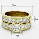 Gold Wedding Rings TK61206G Gold - Stainless Steel Ring with AAA Grade CZ