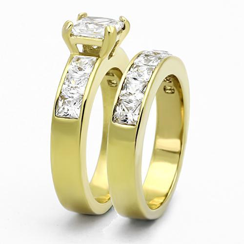 Gold Wedding Rings TK61206G Gold - Stainless Steel Ring with AAA Grade CZ