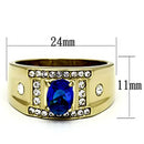 Gold Wedding Rings TK715 Gold - Stainless Steel Ring with Synthetic