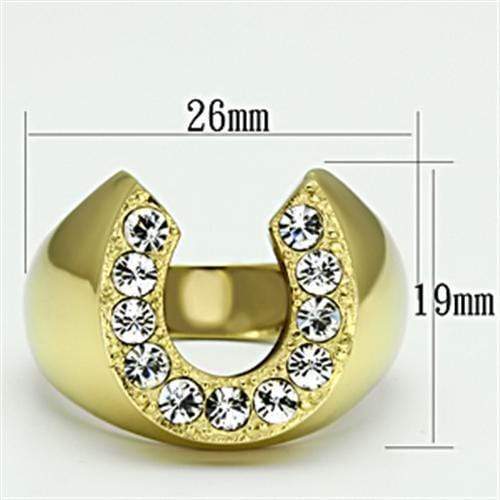 Silver Jewelry Rings Gold Wedding Rings TK717 Gold - Stainless Steel Ring with Crystal Alamode Fashion Jewelry Outlet