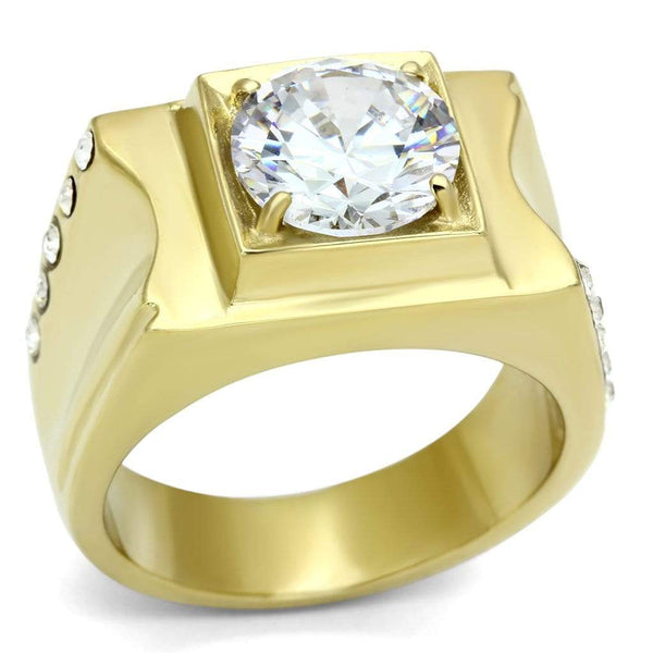 Gold Wedding Rings TK721 Gold - Stainless Steel Ring with AAA Grade CZ