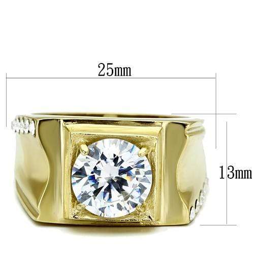 Gold Wedding Rings TK721 Gold - Stainless Steel Ring with AAA Grade CZ