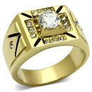 Gold Wedding Rings TK723 Gold - Stainless Steel Ring with AAA Grade CZ