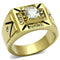 Gold Wedding Rings TK723 Gold - Stainless Steel Ring with AAA Grade CZ