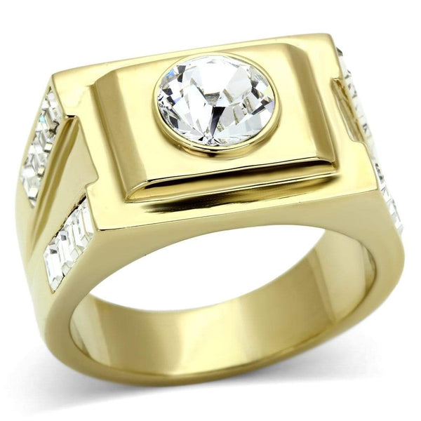 Gold Wedding Rings TK725 Gold - Stainless Steel Ring with Crystal