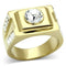 Gold Wedding Rings TK725 Gold - Stainless Steel Ring with Crystal