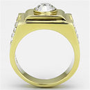 Gold Wedding Rings TK725 Gold - Stainless Steel Ring with Crystal