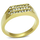 Gold Wedding Rings TK727 Gold - Stainless Steel Ring with Crystal