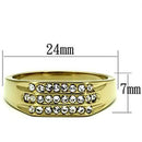 Gold Wedding Rings TK727 Gold - Stainless Steel Ring with Crystal