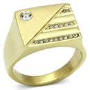 Gold Wedding Rings TK731 Gold - Stainless Steel Ring with Crystal