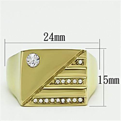 Gold Wedding Rings TK731 Gold - Stainless Steel Ring with Crystal