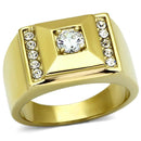 Gold Wedding Rings TK732 Gold - Stainless Steel Ring with AAA Grade CZ