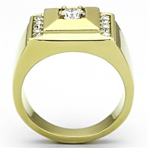 Silver Jewelry Rings Gold Wedding Rings TK732 Gold - Stainless Steel Ring with AAA Grade CZ Alamode Fashion Jewelry Outlet