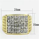 Gold Wedding Rings TK734 Two-Tone Gold - Stainless Steel Ring with Crystal