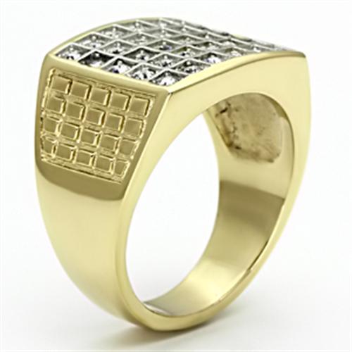 Gold Wedding Rings TK734 Two-Tone Gold - Stainless Steel Ring with Crystal