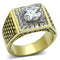 Gold Wedding Rings TK735 Two-Tone Gold - Stainless Steel Ring with CZ