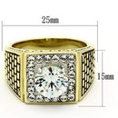 Gold Wedding Rings TK735 Two-Tone Gold - Stainless Steel Ring with CZ