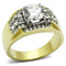 Gold Wedding Rings TK736 Two-Tone Gold - Stainless Steel Ring with CZ