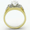 Gold Wedding Rings TK736 Two-Tone Gold - Stainless Steel Ring with CZ