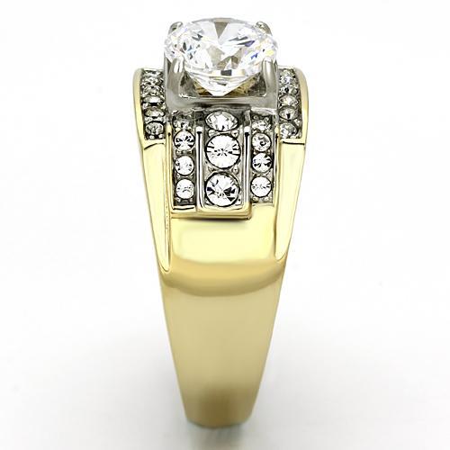 Gold Wedding Rings TK736 Two-Tone Gold - Stainless Steel Ring with CZ