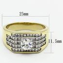 Gold Wedding Rings TK737 Two-Tone Gold - Stainless Steel Ring with CZ