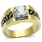 Gold Wedding Rings TK739 Two-Tone Gold - Stainless Steel Ring with CZ