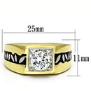 Silver Jewelry Rings Gold Wedding Rings TK739 Two-Tone Gold - Stainless Steel Ring with CZ Alamode Fashion Jewelry Outlet