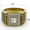 Gold Wedding Rings TK750 Two-Tone Gold - Stainless Steel Ring with Crystal