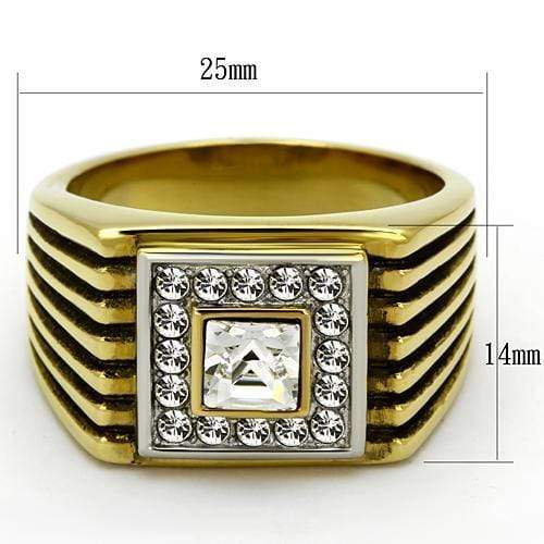 Gold Wedding Rings TK750 Two-Tone Gold - Stainless Steel Ring with Crystal