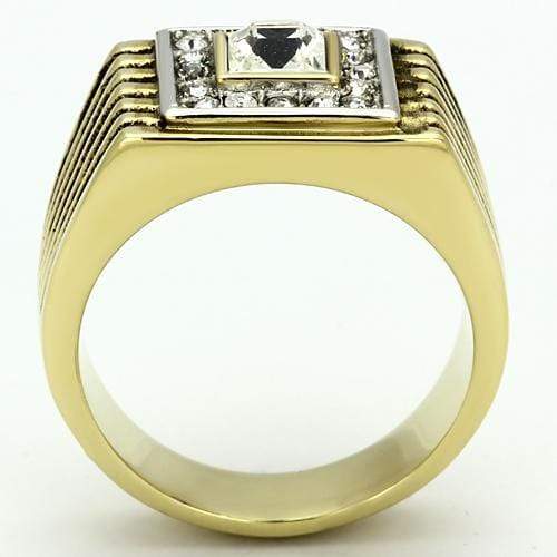 Gold Wedding Rings TK750 Two-Tone Gold - Stainless Steel Ring with Crystal