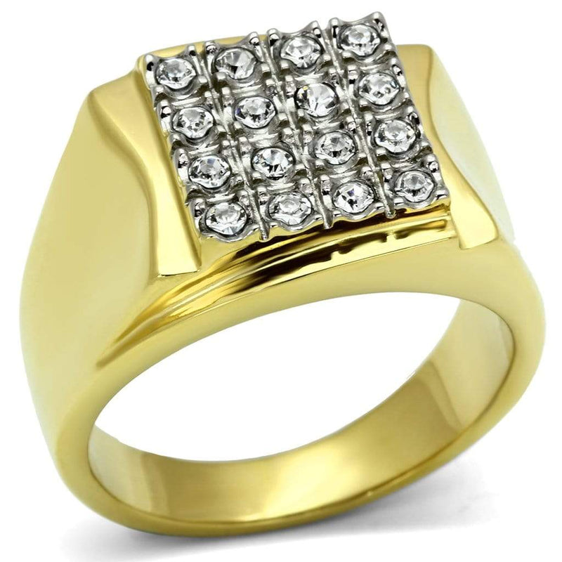 Gold Wedding Rings TK751 Two-Tone Gold - Stainless Steel Ring with Crystal