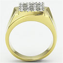 Gold Wedding Rings TK751 Two-Tone Gold - Stainless Steel Ring with Crystal