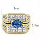 Gold Wedding Rings TK752 Two-Tone Gold - Stainless Steel Ring with Crystal