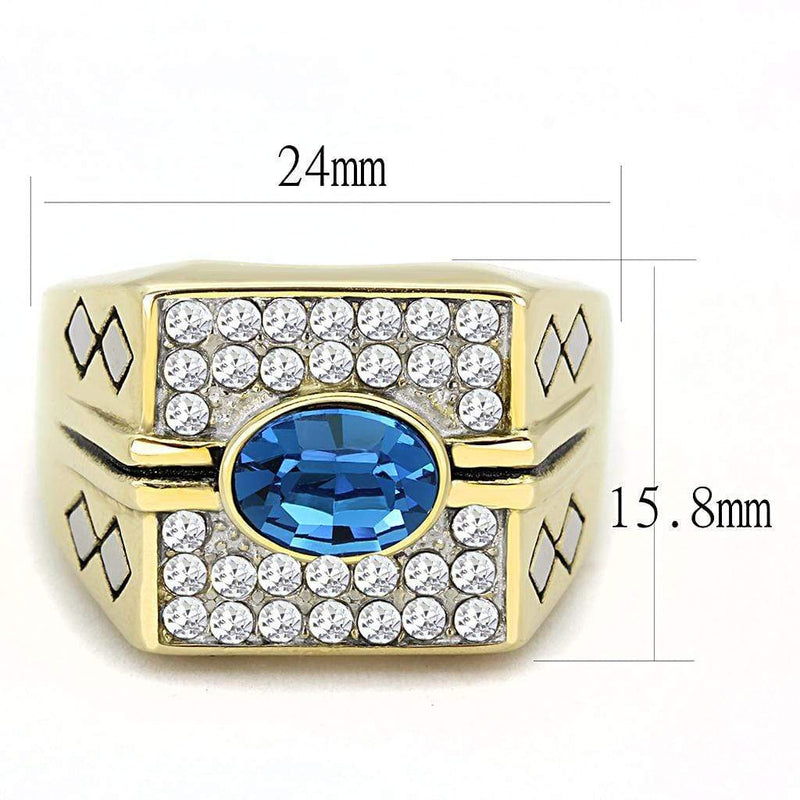 Gold Wedding Rings TK752 Two-Tone Gold - Stainless Steel Ring with Crystal