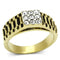 Gold Wedding Rings TK753 Two-Tone Gold - Stainless Steel Ring with Crystal