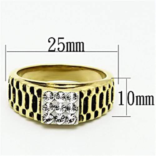 Gold Wedding Rings TK753 Two-Tone Gold - Stainless Steel Ring with Crystal